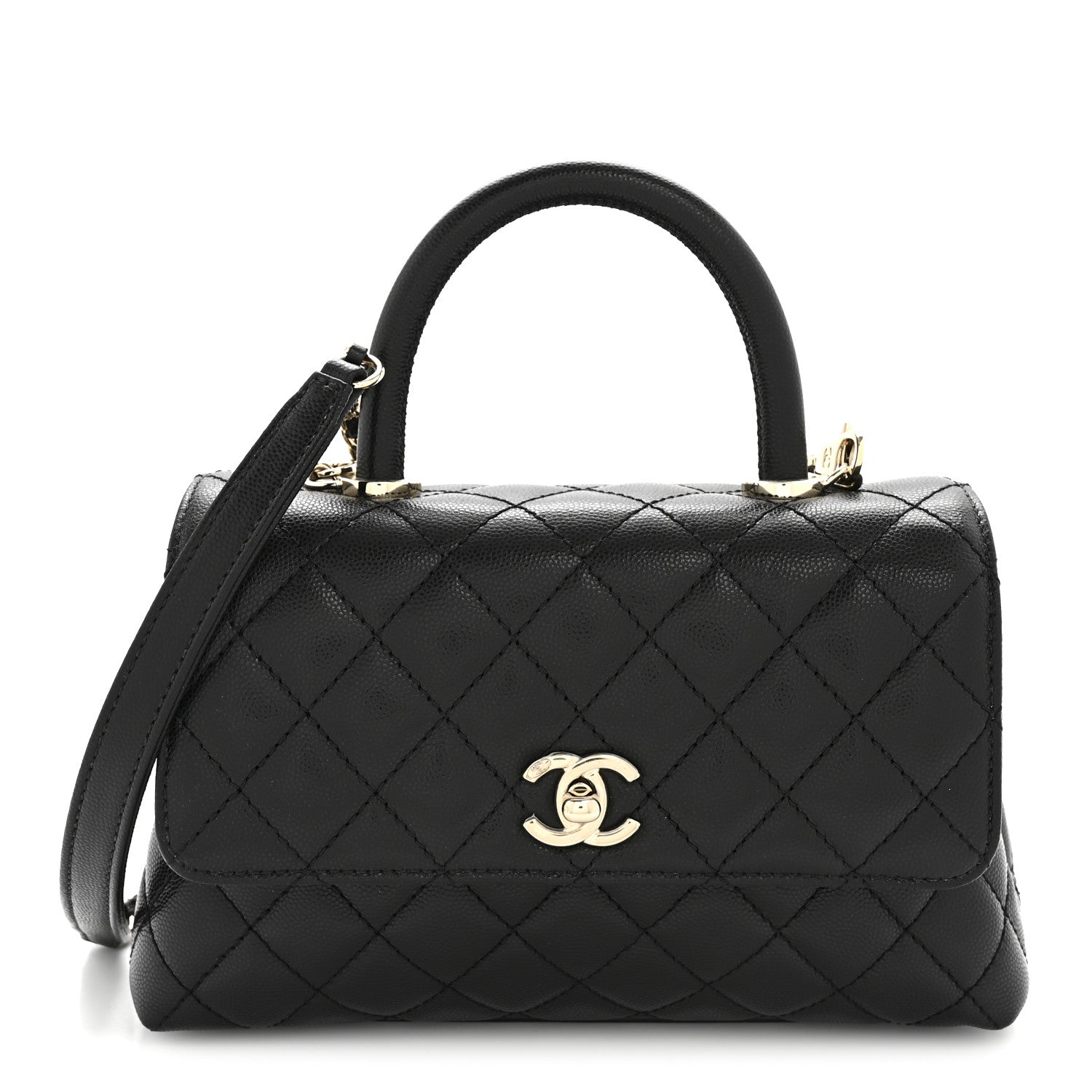 Chanel Caviar Quilted Mini Coco Handle Flap Black