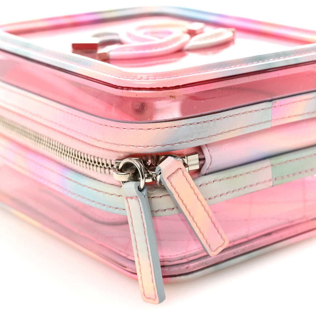 Chanel PVC Patent Calfskin Patent Lambskin Vertical Vanity Case Pink