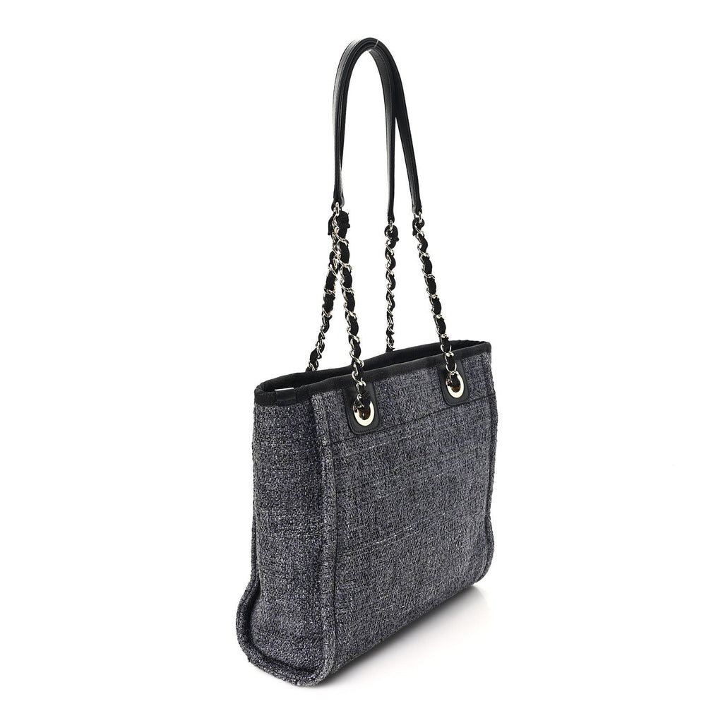 Chanel Lurex Boucle Mini Deauville Tote Black