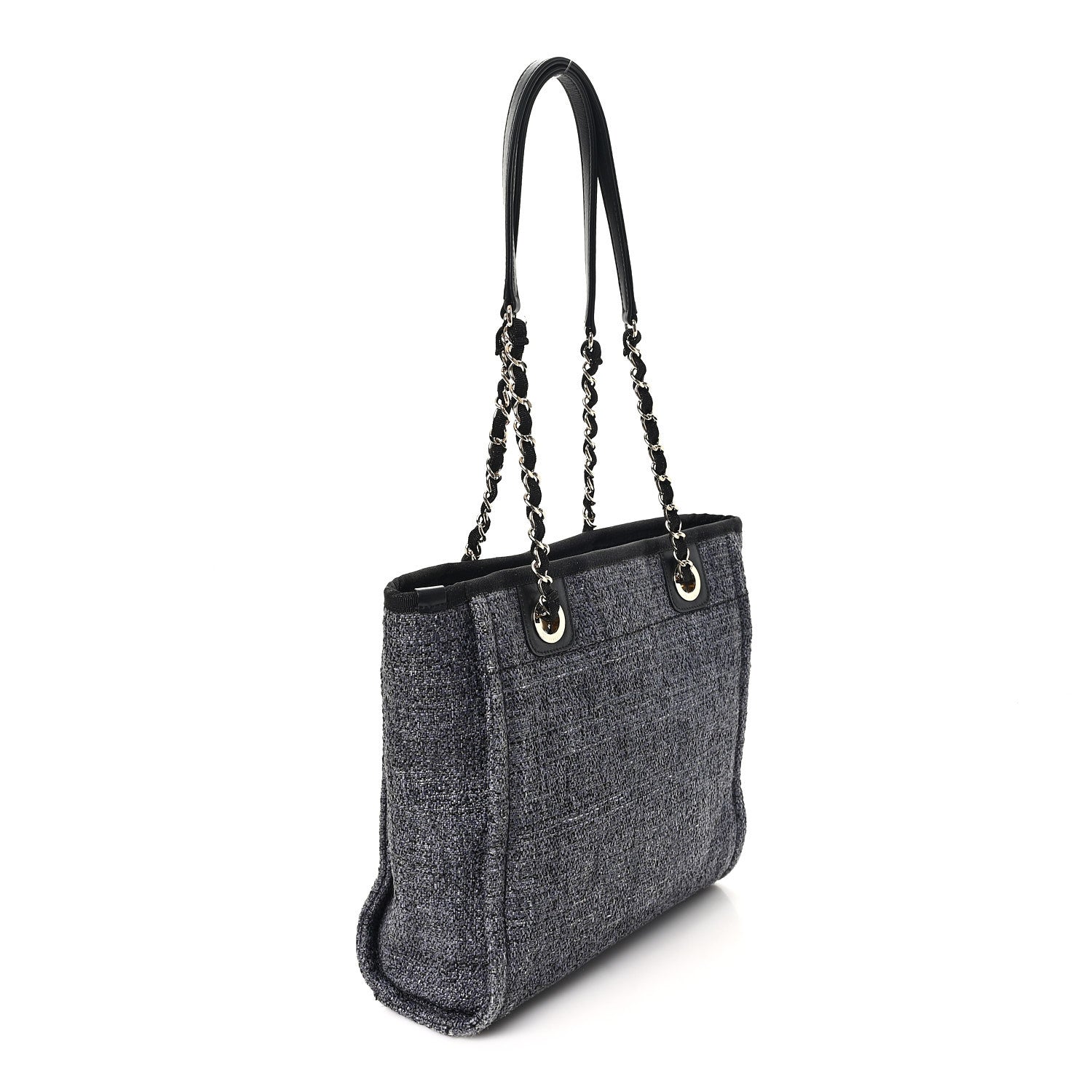 Chanel Lurex Boucle Mini Deauville Tote Black