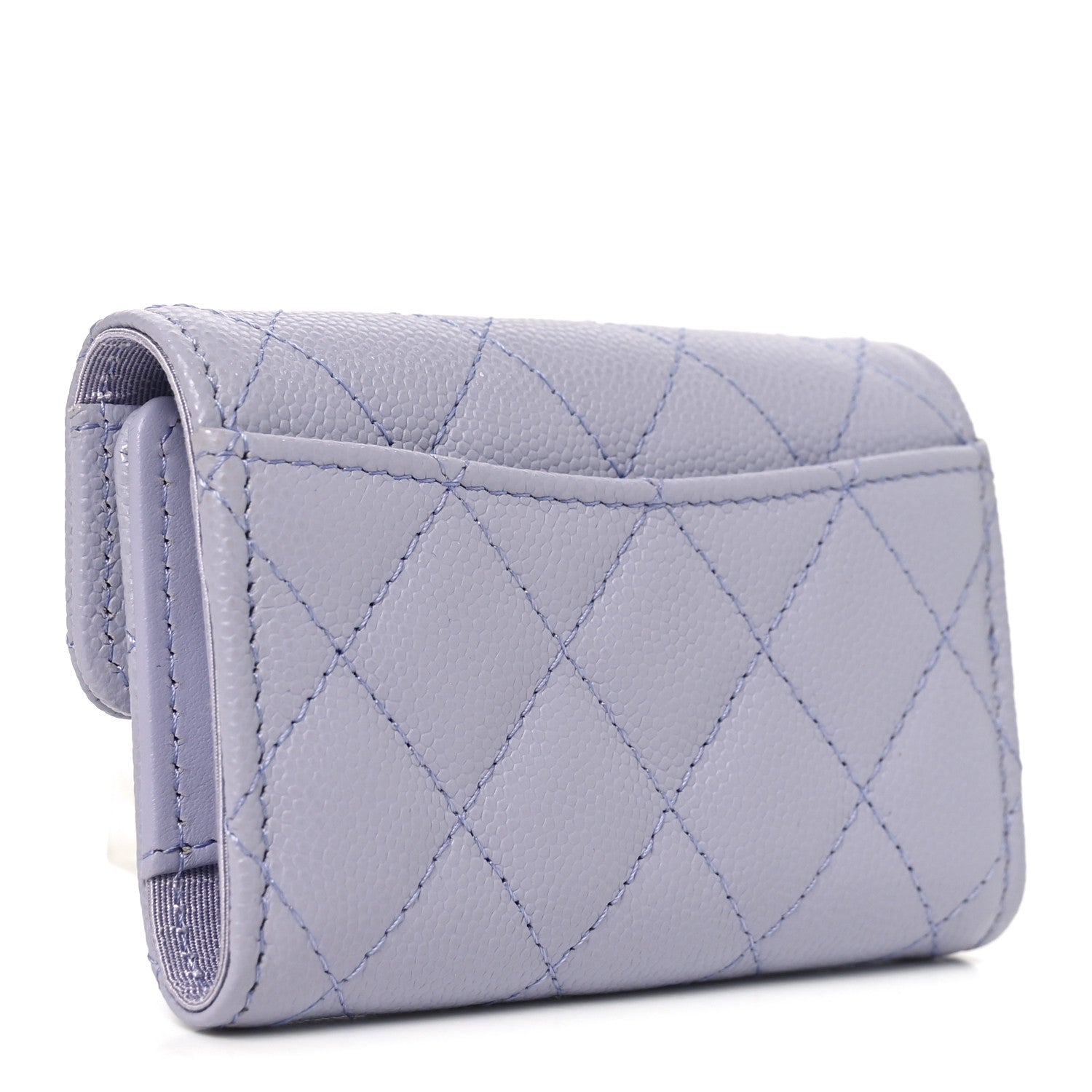 Caviar Quilted Classic 4 Key Holder Wallet Light Purple