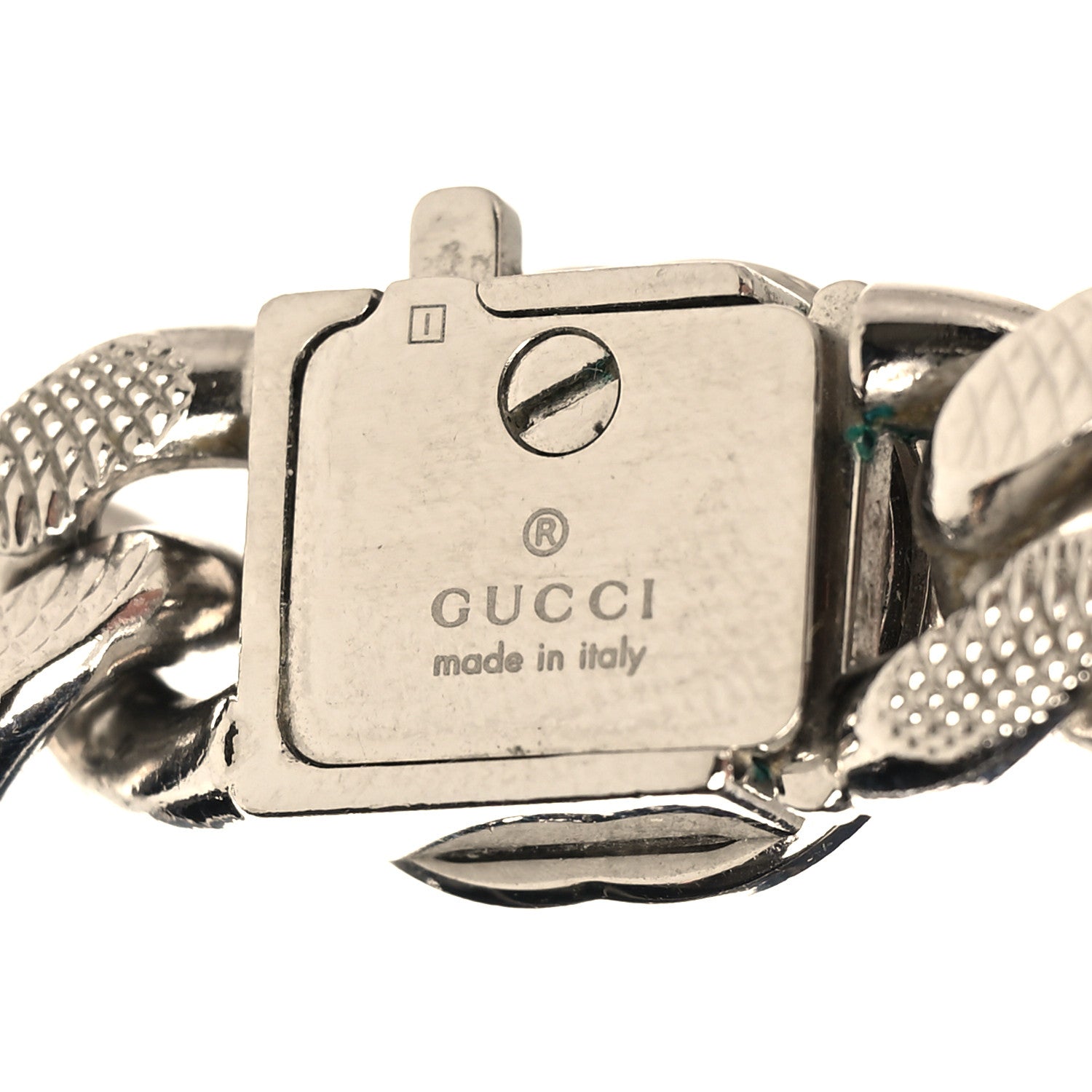 Gucci Metal Script Choker Necklace Silver