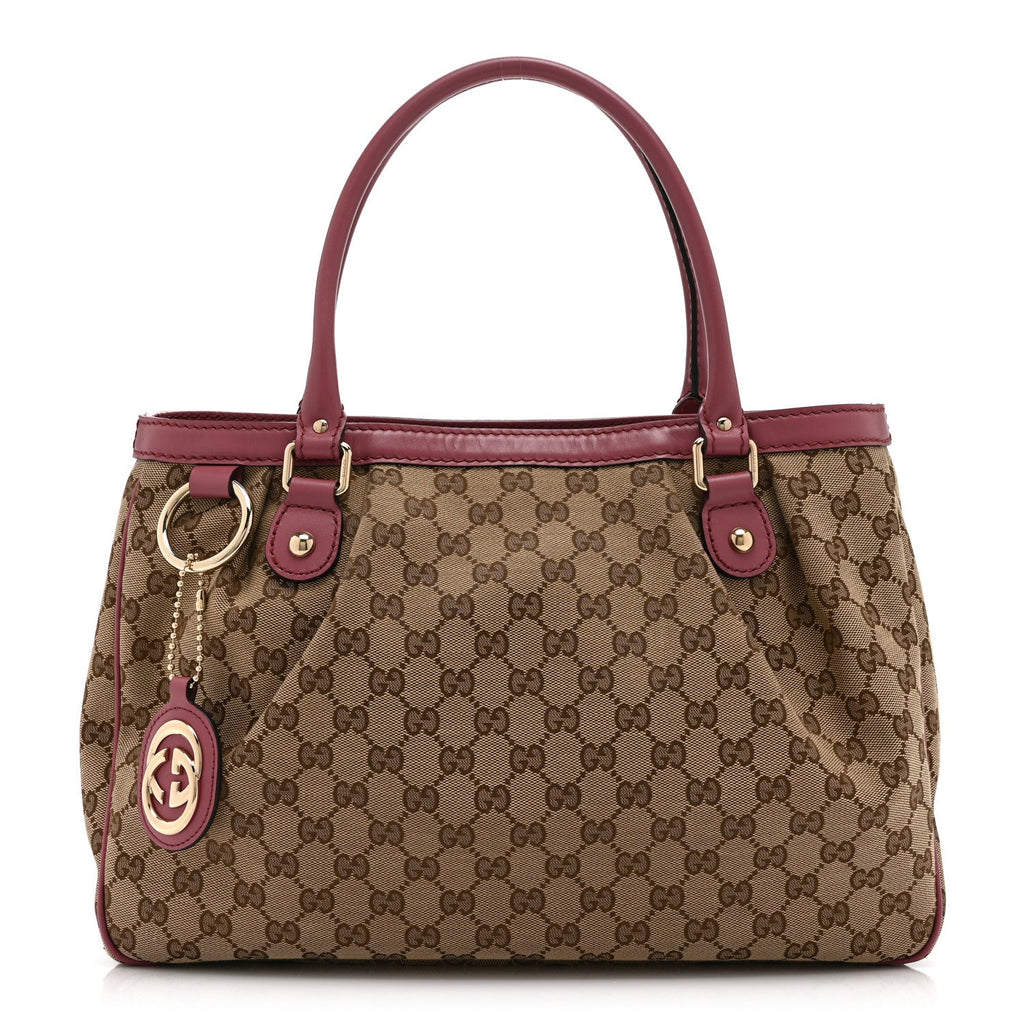 Gucci Monogram Medium Sukey Top Handle Tote Peonia Flower