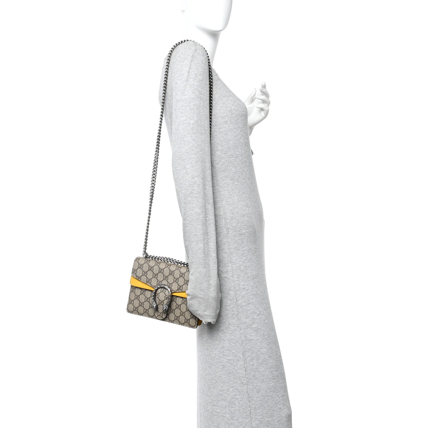Gucci GG Supreme Monogram Mini Dionysus Shoulder Bag Yellow