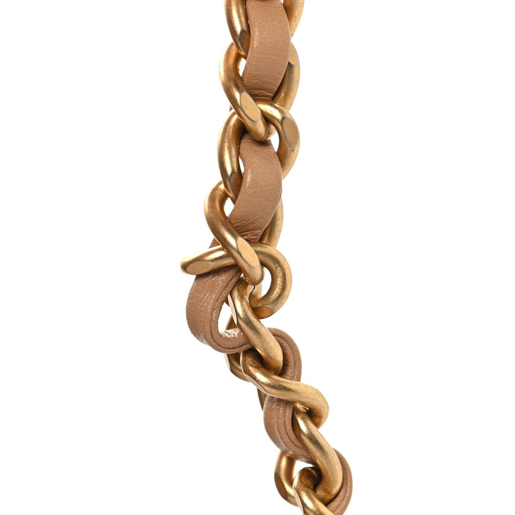Chanel Braided Raffia Nano Kelly Flap Bag Dark Beige