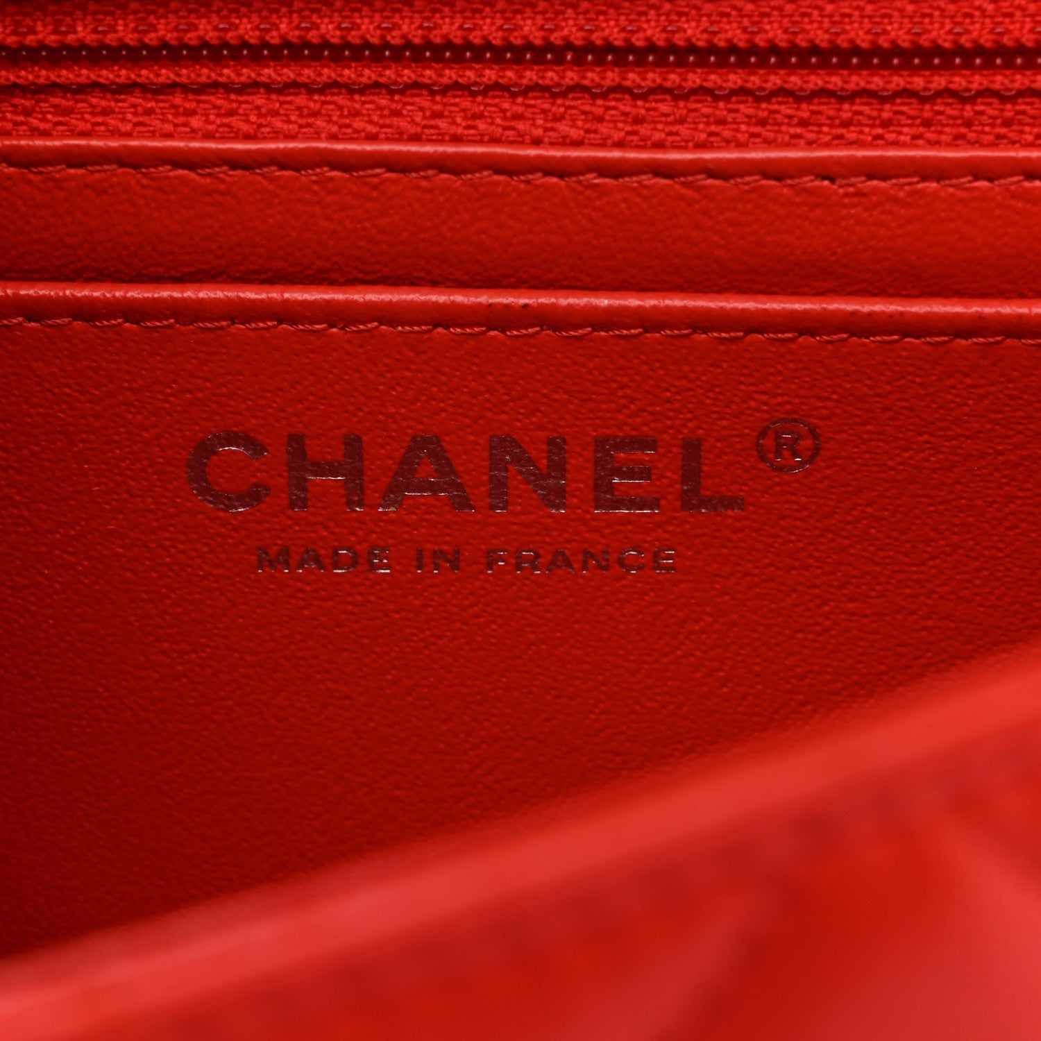 Chanel Lambskin Quilted Mini Rectangular Flap Red