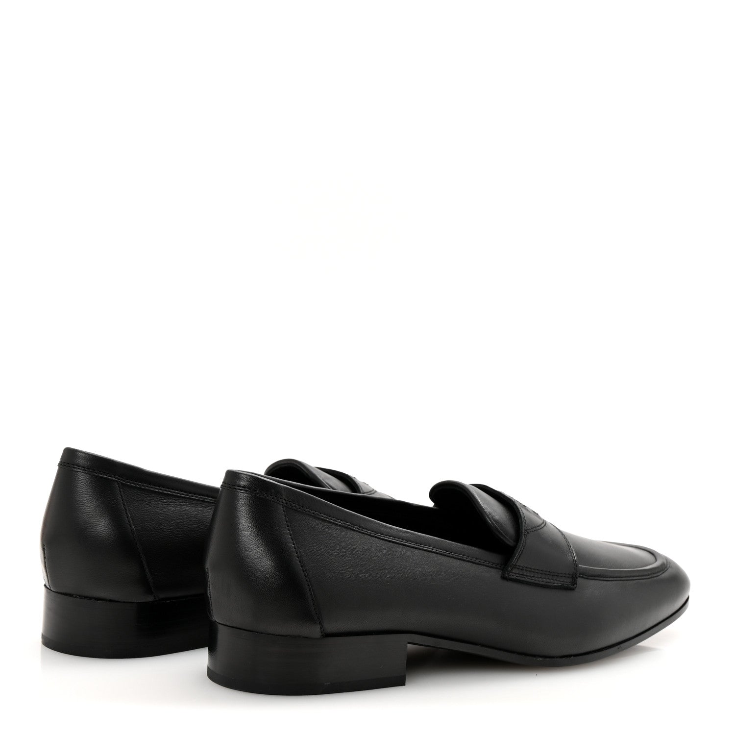 Lambskin Mens Stitched CC Loafers 42 Black