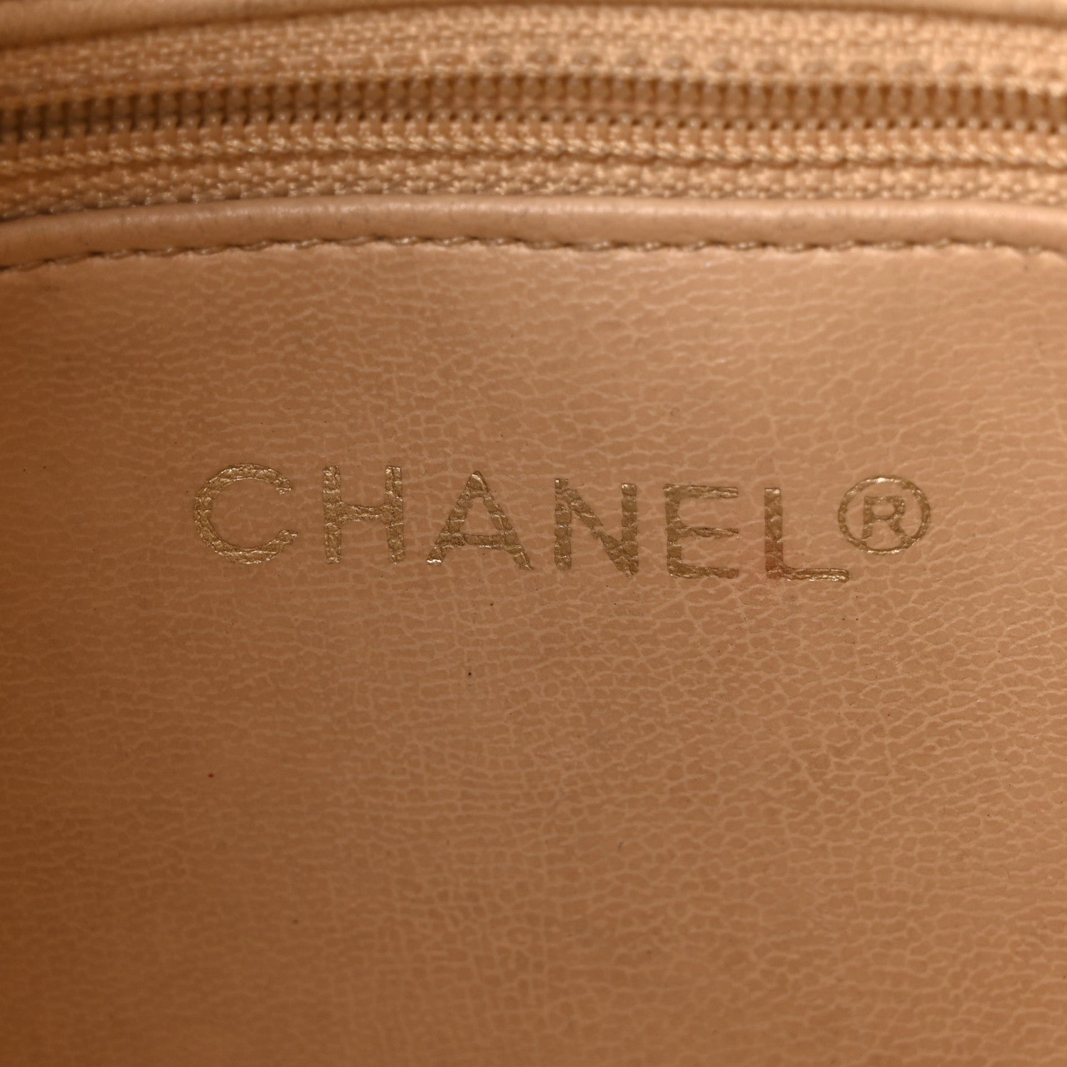 Chanel Lambskin Quilted Shopping Tote Beige