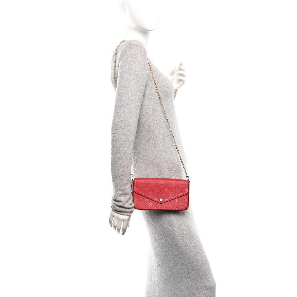 Louis Vuitton Empreinte Pochette Felicie Chain Wallet Scarlet