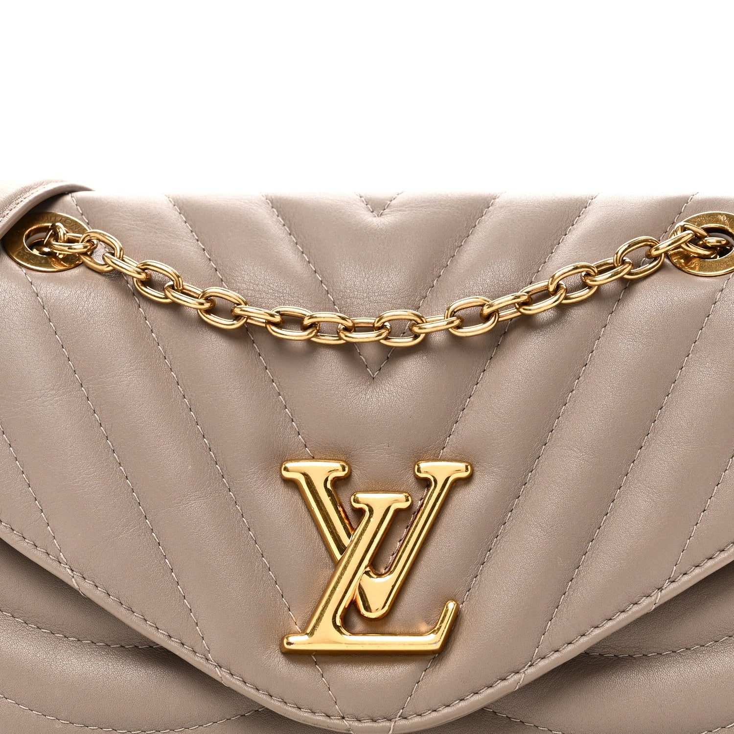 Louis Vuitton Calfskin LV New Wave Chain Bag Taupe