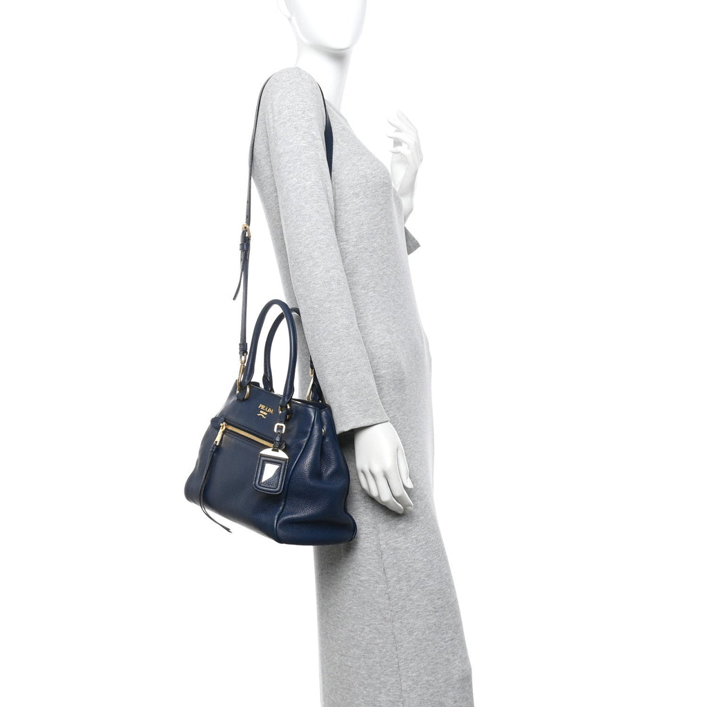 Prada Vitello Phenix Shopping Satchel Baltico