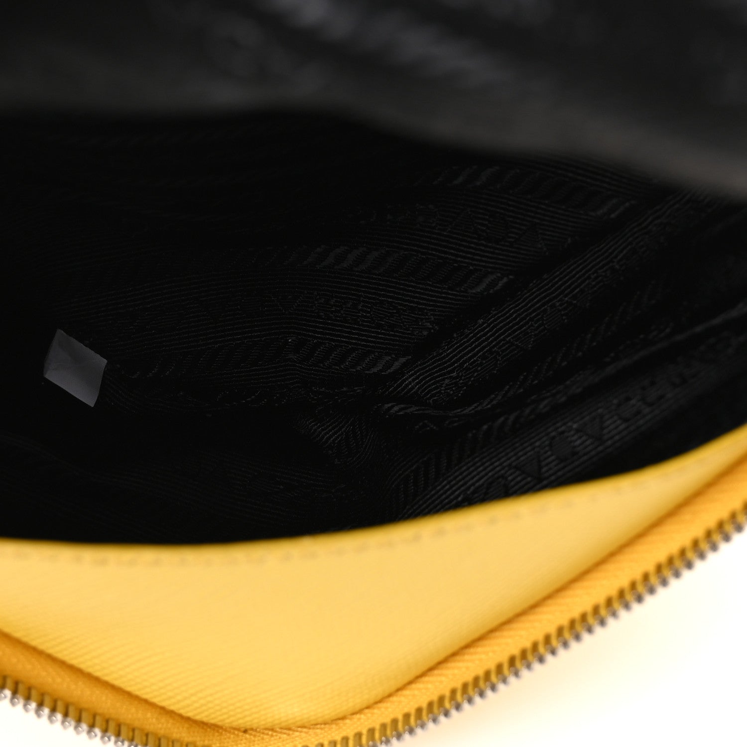 Prada Saffiano Triangle Shoulder Belt Bag Sunny Yellow