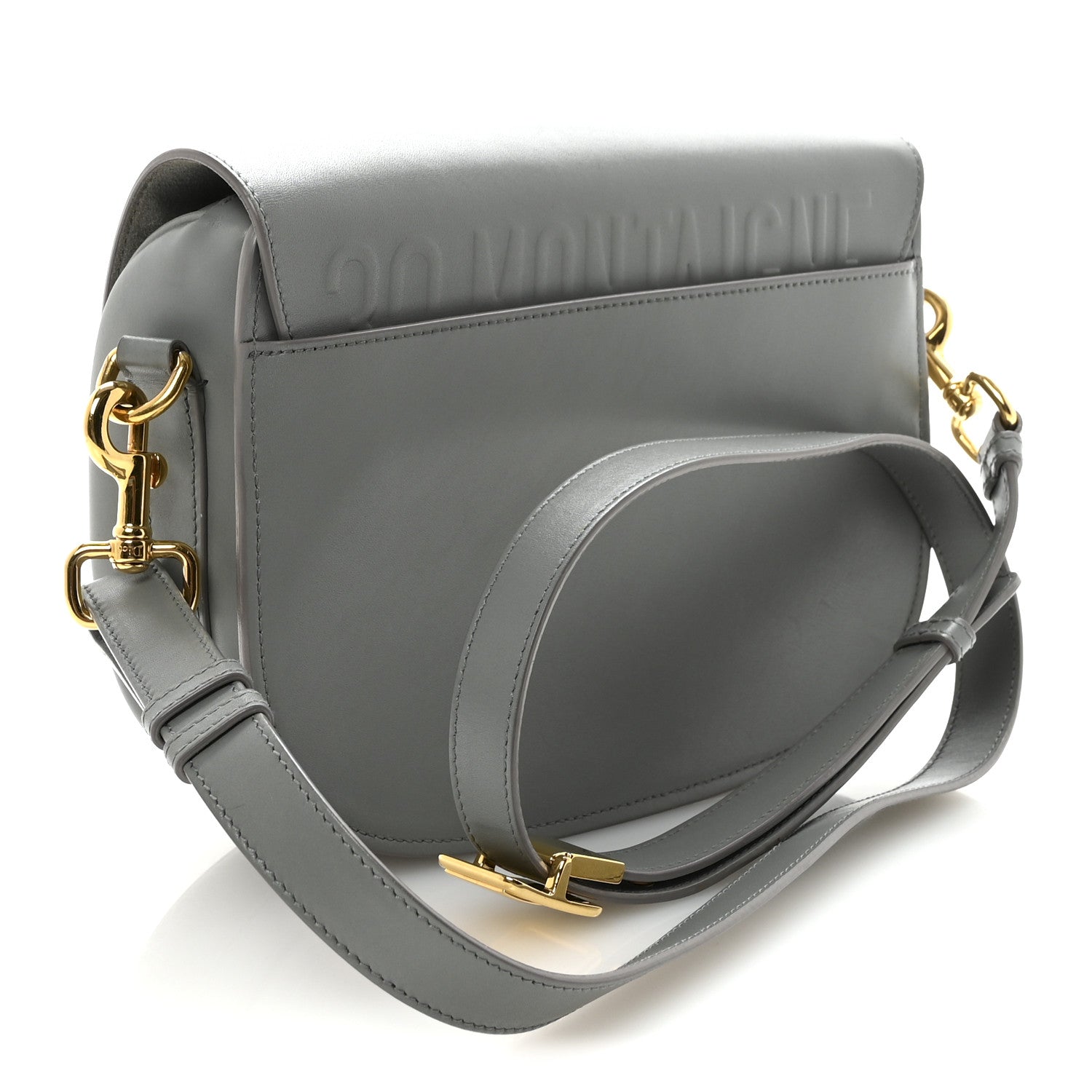 Christian Dior Box Calfskin Medium Bobby Flap Gray