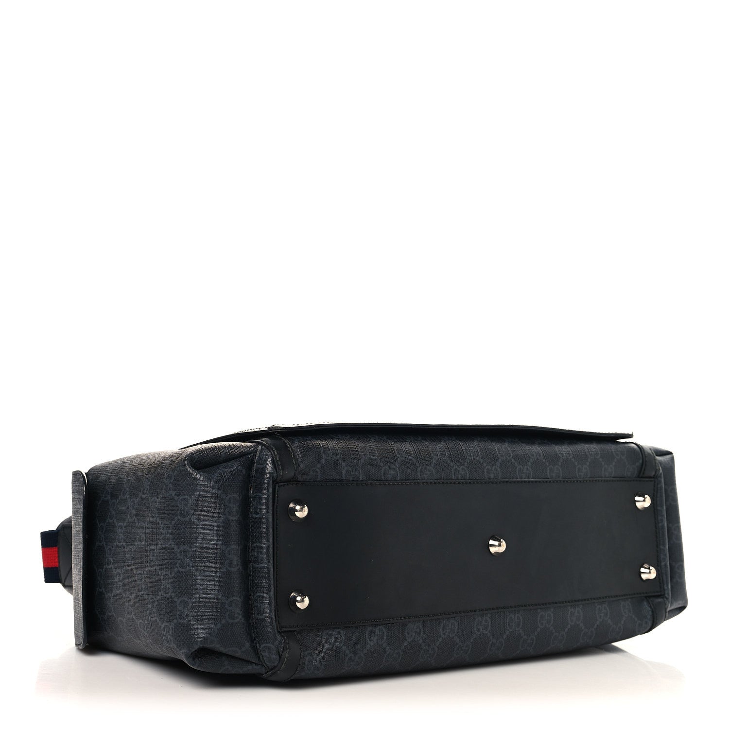 Gucci GG Supreme Monogram Web Messenger Diaper Bag Black Grey