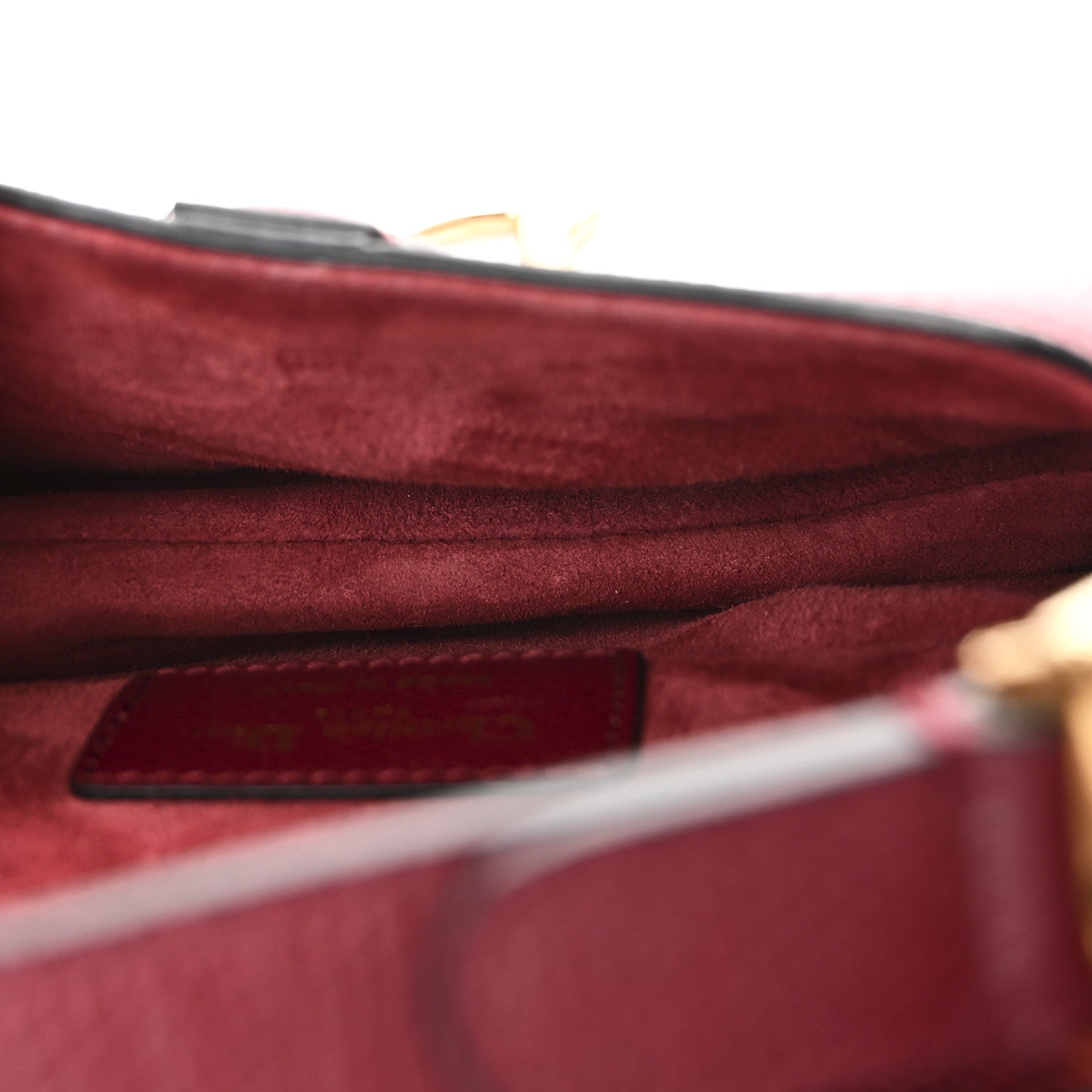 Christian Dior Grained Calfskin Mini Saddle Bag Red