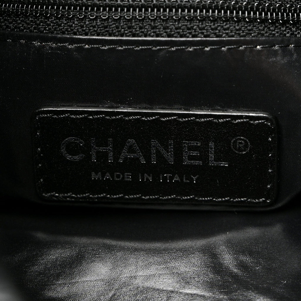 Chanel Wool Calfskin Embroidered Paris Hamburg Drawstring Backpack Navy Blue