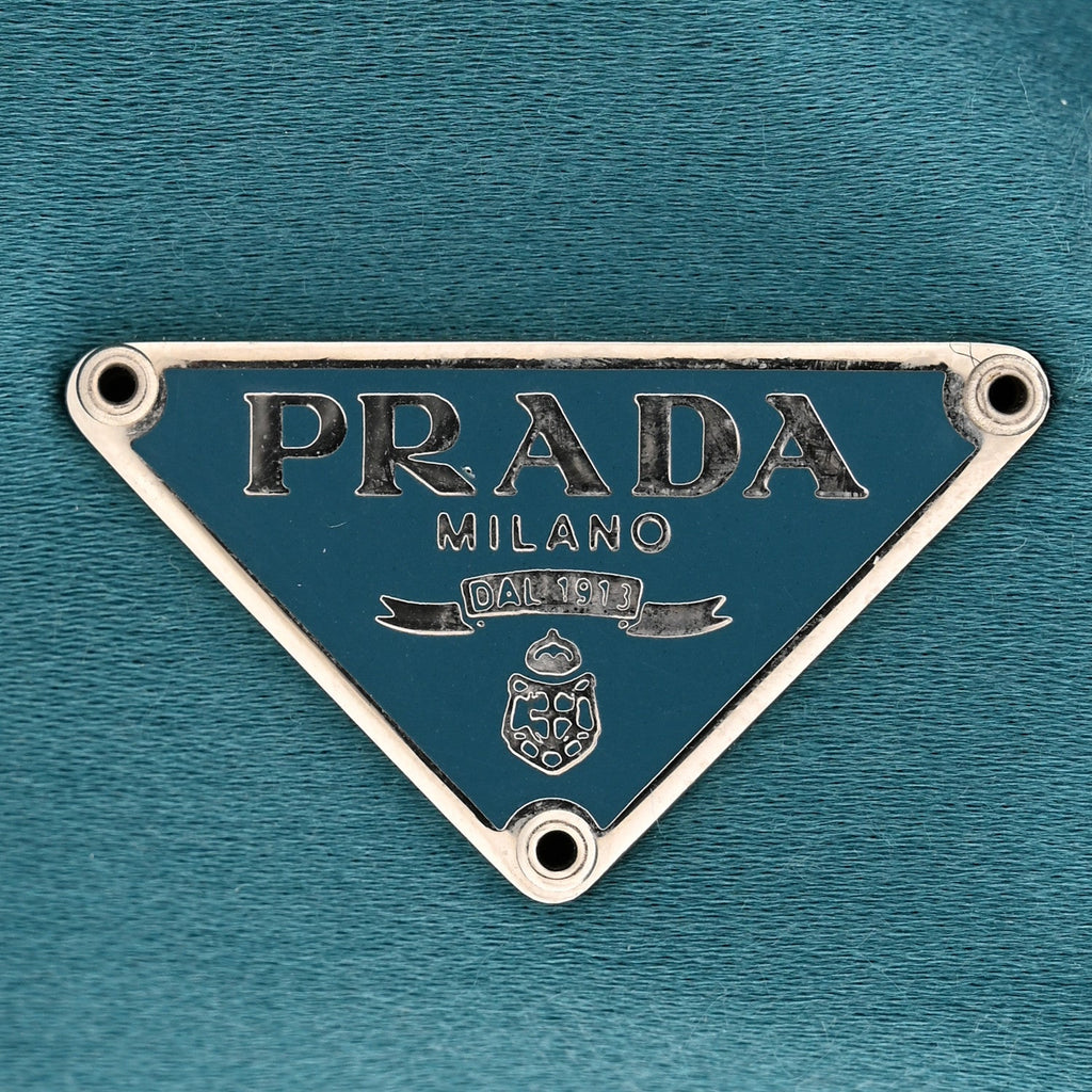 Prada Satin Soft Evening Bag Turchese