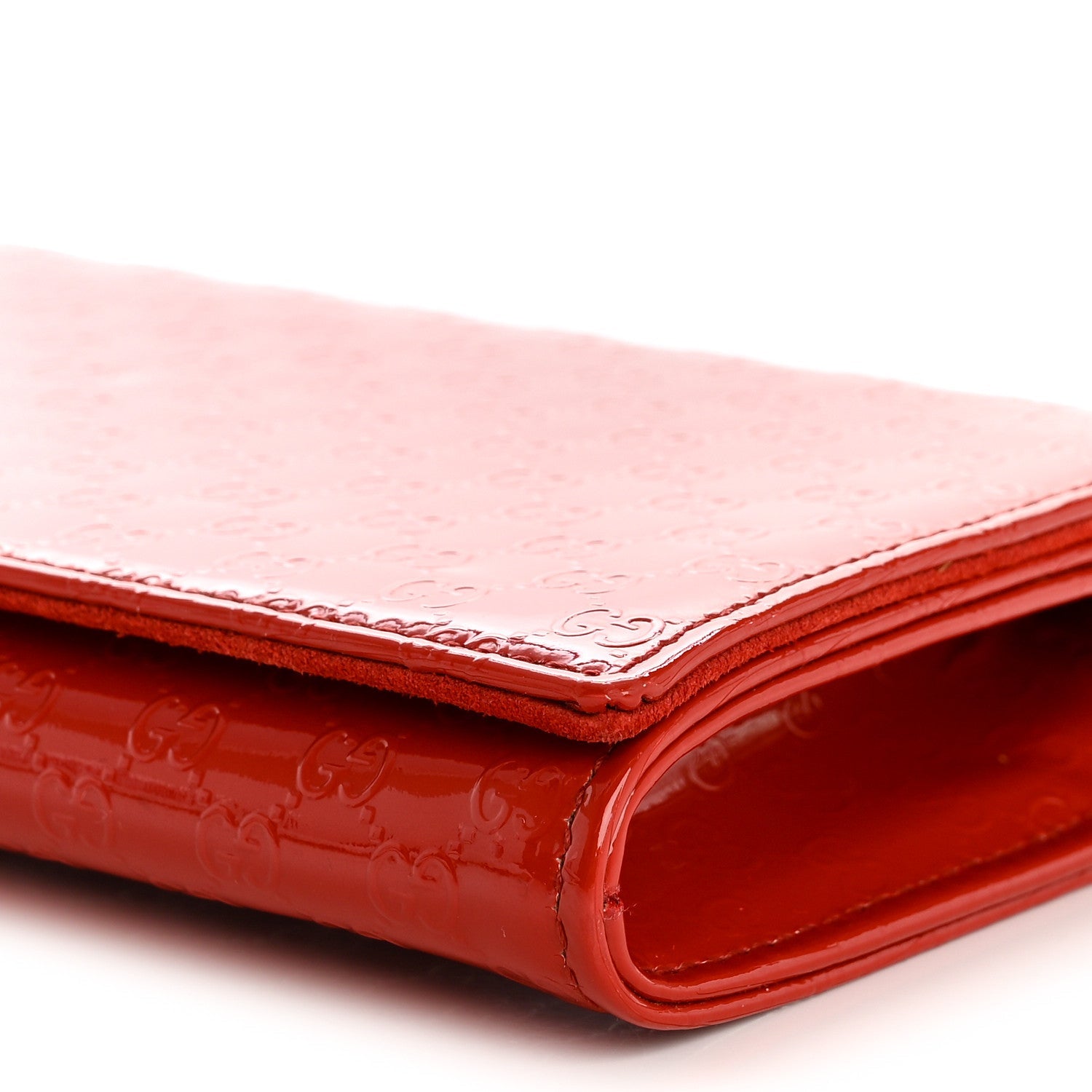 Gucci Patent Microguccissima Small Broadway Clutch Red