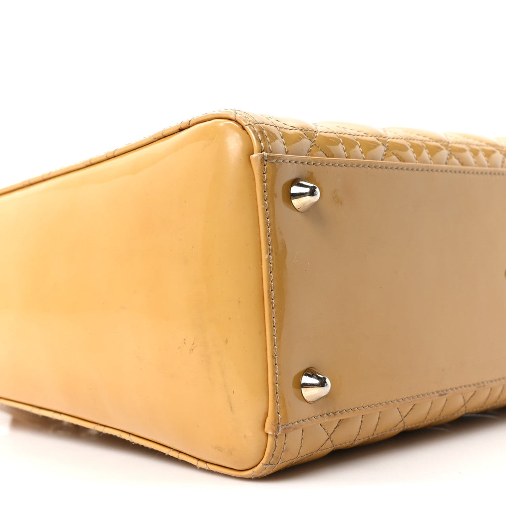 Christian Dior Patent Cannage Large Lady Dior Beige