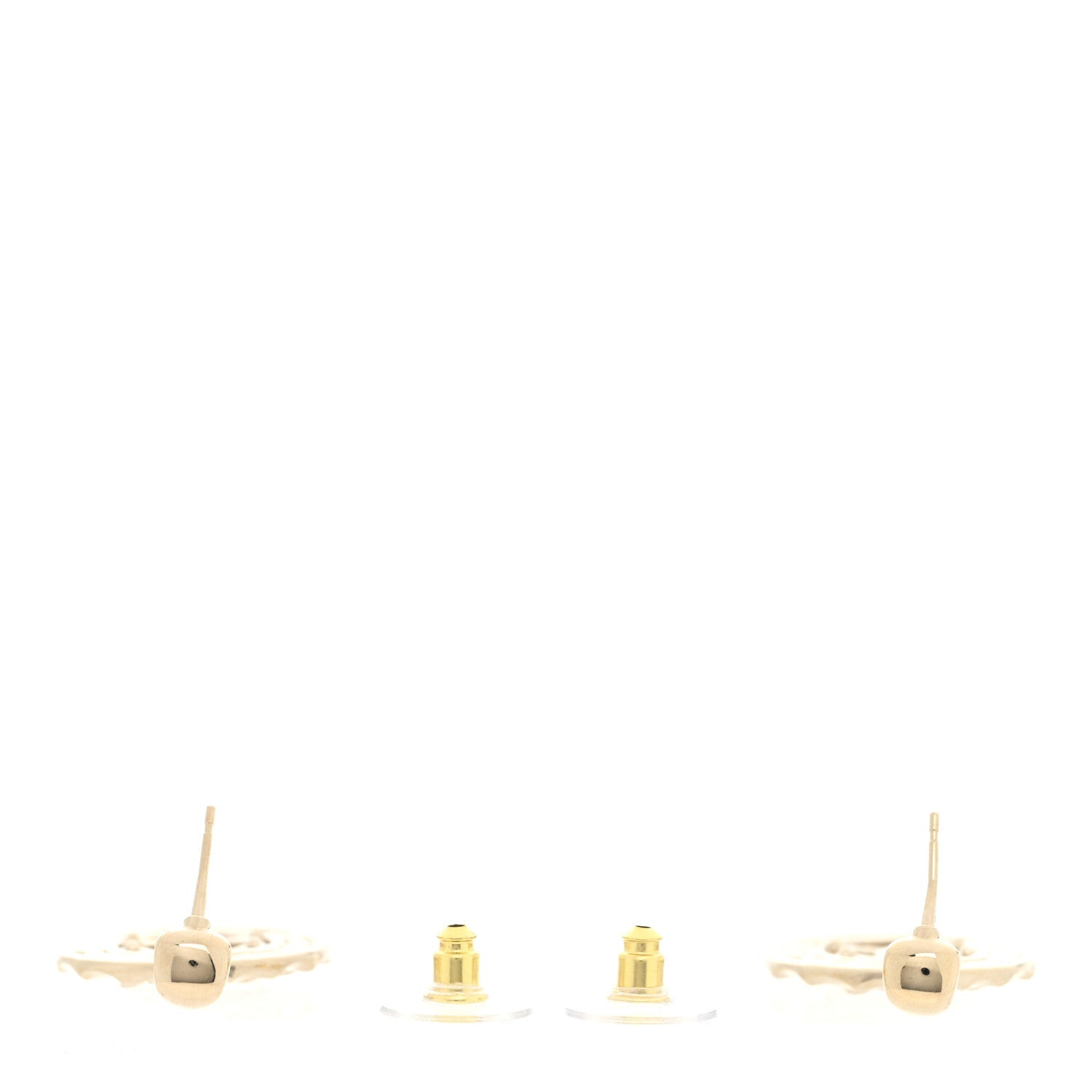 Crystal CC Round Drop Earrings Gold