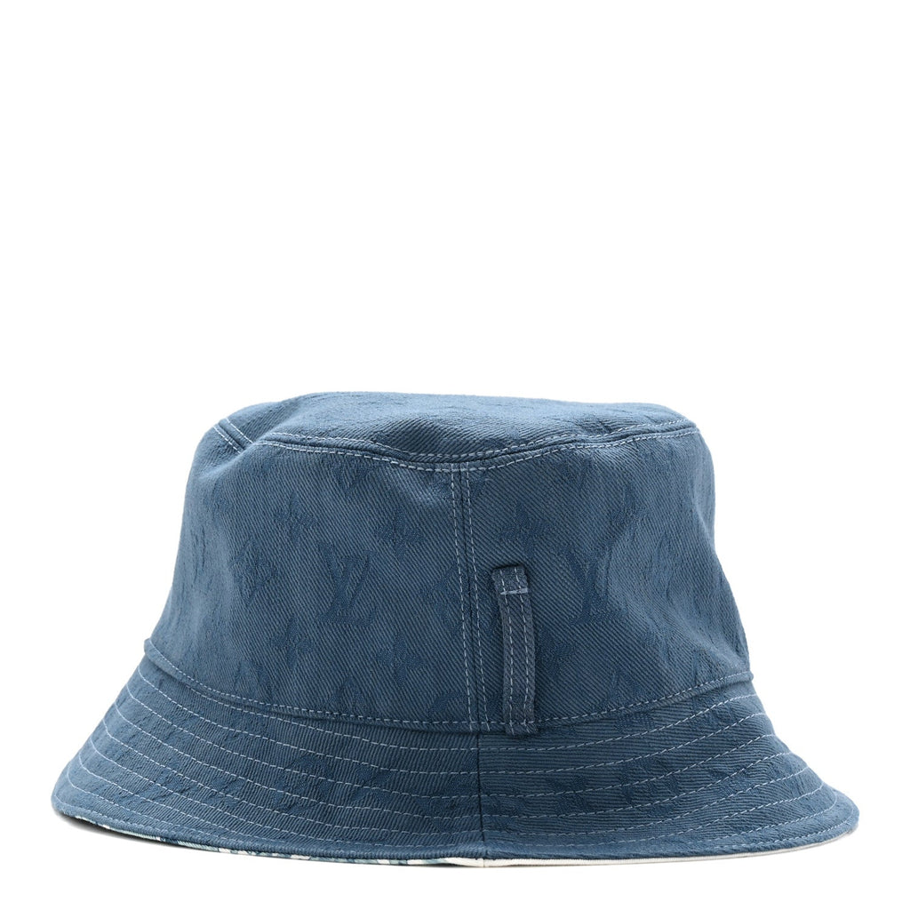 Louis Vuitton Cotton LV Play Monogram Aquagarden Reversible Bucket Hat Blue