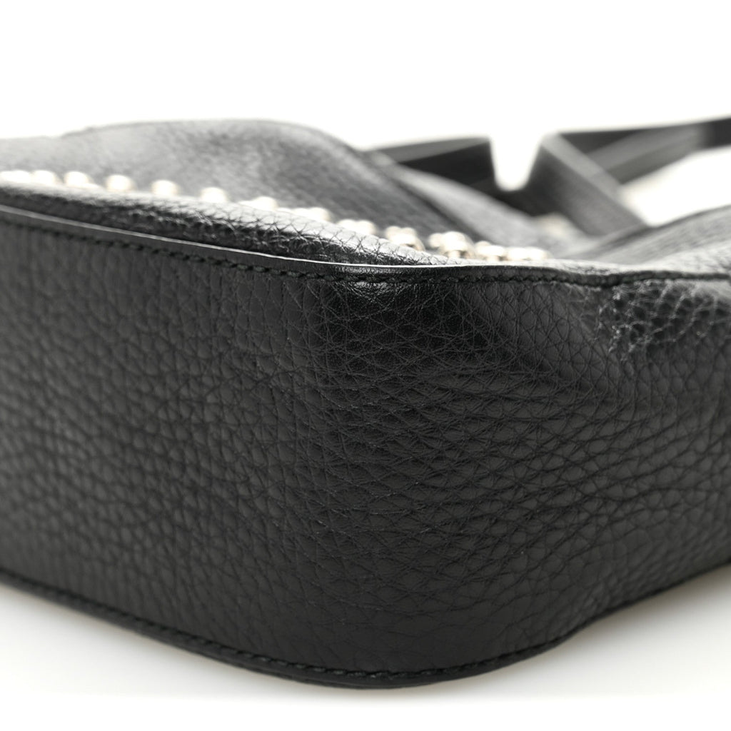 Gucci Pebbled Calfskin Studded Small Soho Disco Bag Black