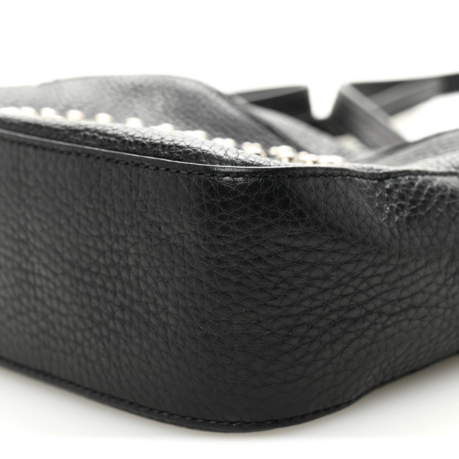 Gucci Pebbled Calfskin Studded Small Soho Disco Bag Black