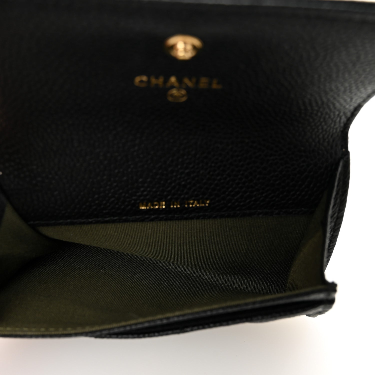 Caviar Quilted Boy Flap Card Holder Black