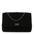 Chanel Wool Jumbo Chocolate Bar Mademoiselle Flap Black