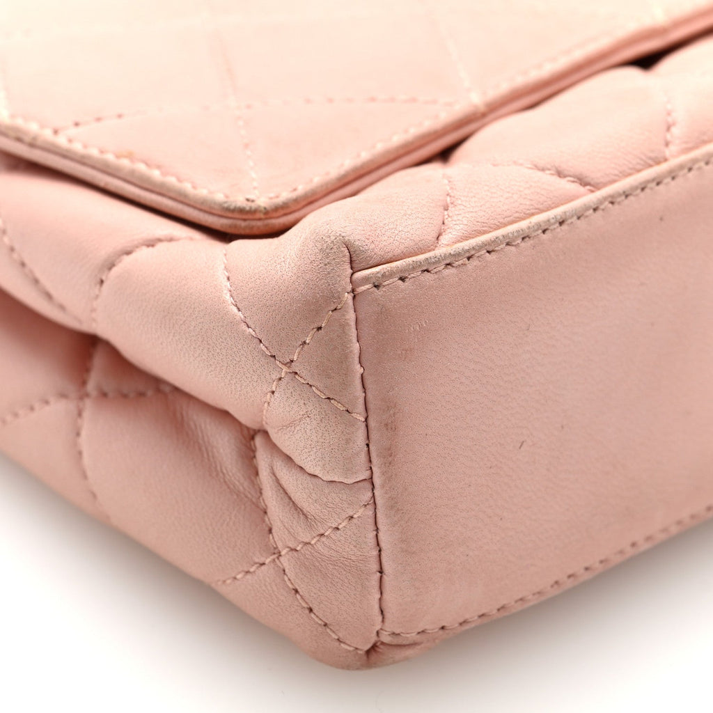 Chanel Lambskin Camellia Mini Flap Pink