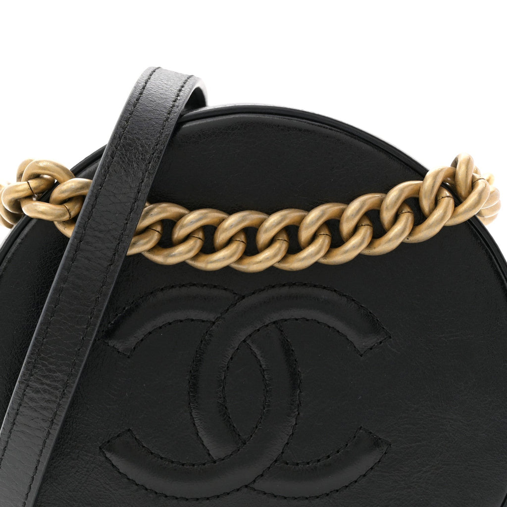 Chanel Glazed Calfskin Round As Earth Evening Bag Black