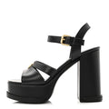 Louis Vuitton Calfskin Maya Platform Sandals 36.5 Black