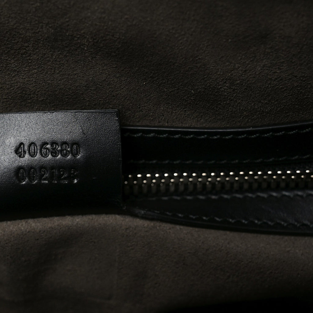 Gucci GG Supreme Monogram Selleria Calfskin Medium Duffle Beige Ebony Black
