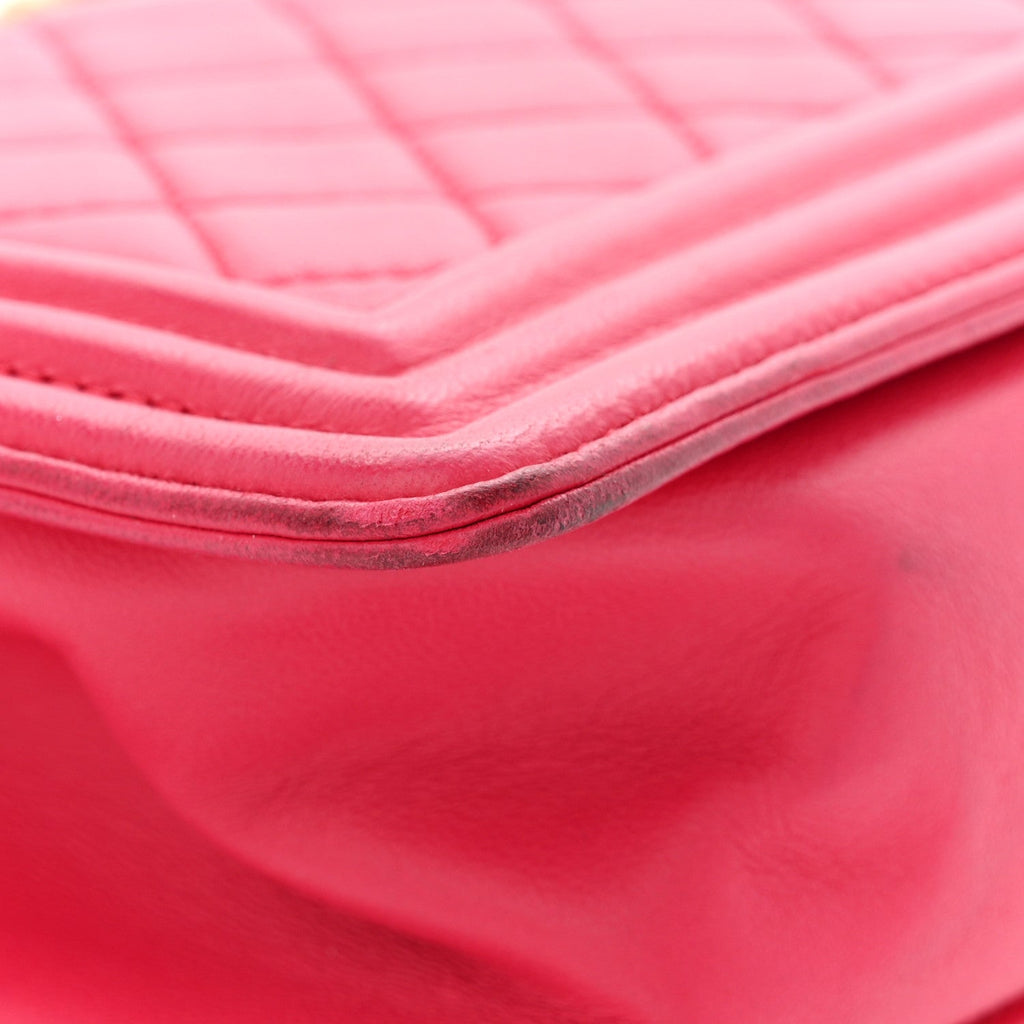 Chanel Lambskin Quilted Medium Boy Flap Fuchsia
