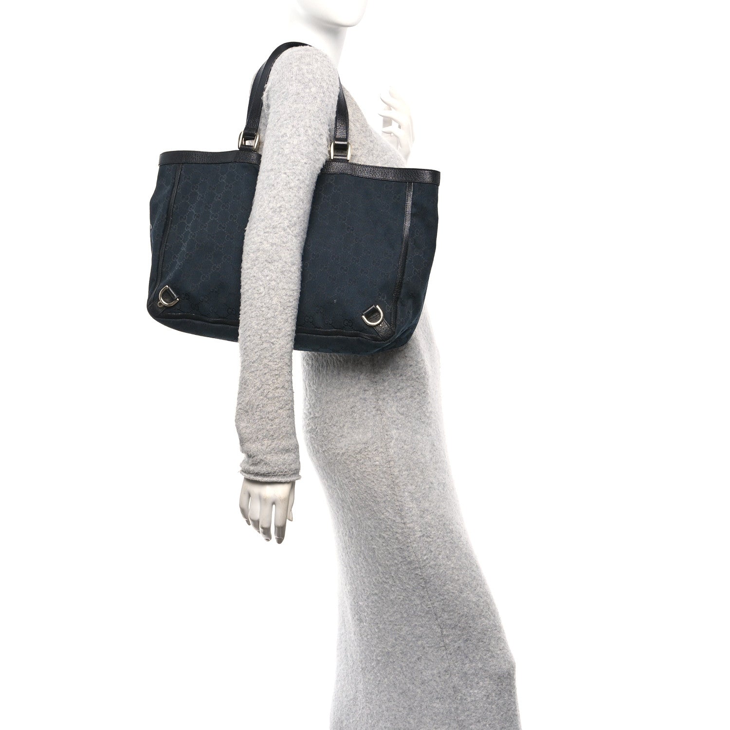 Gucci Monogram Large Abbey Tote Black