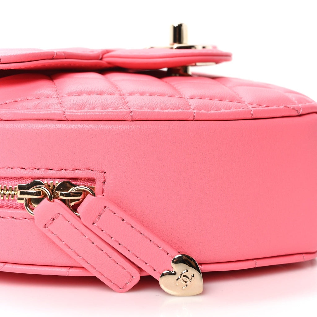 Chanel Lambskin Quilted CC In Love Heart Bag Pink