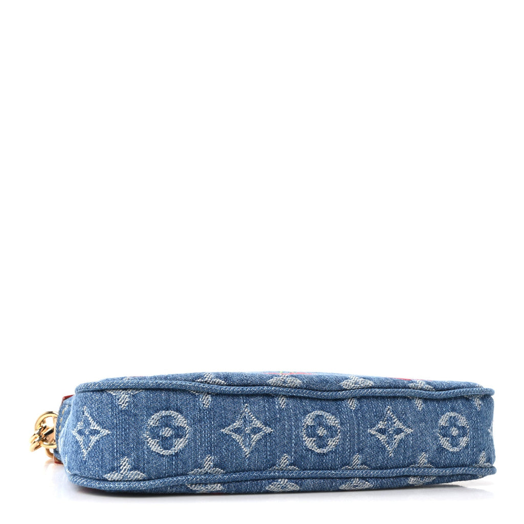 Louis Vuitton LV X TM Monogram Denim Cerises Pochette Accessories Blue
