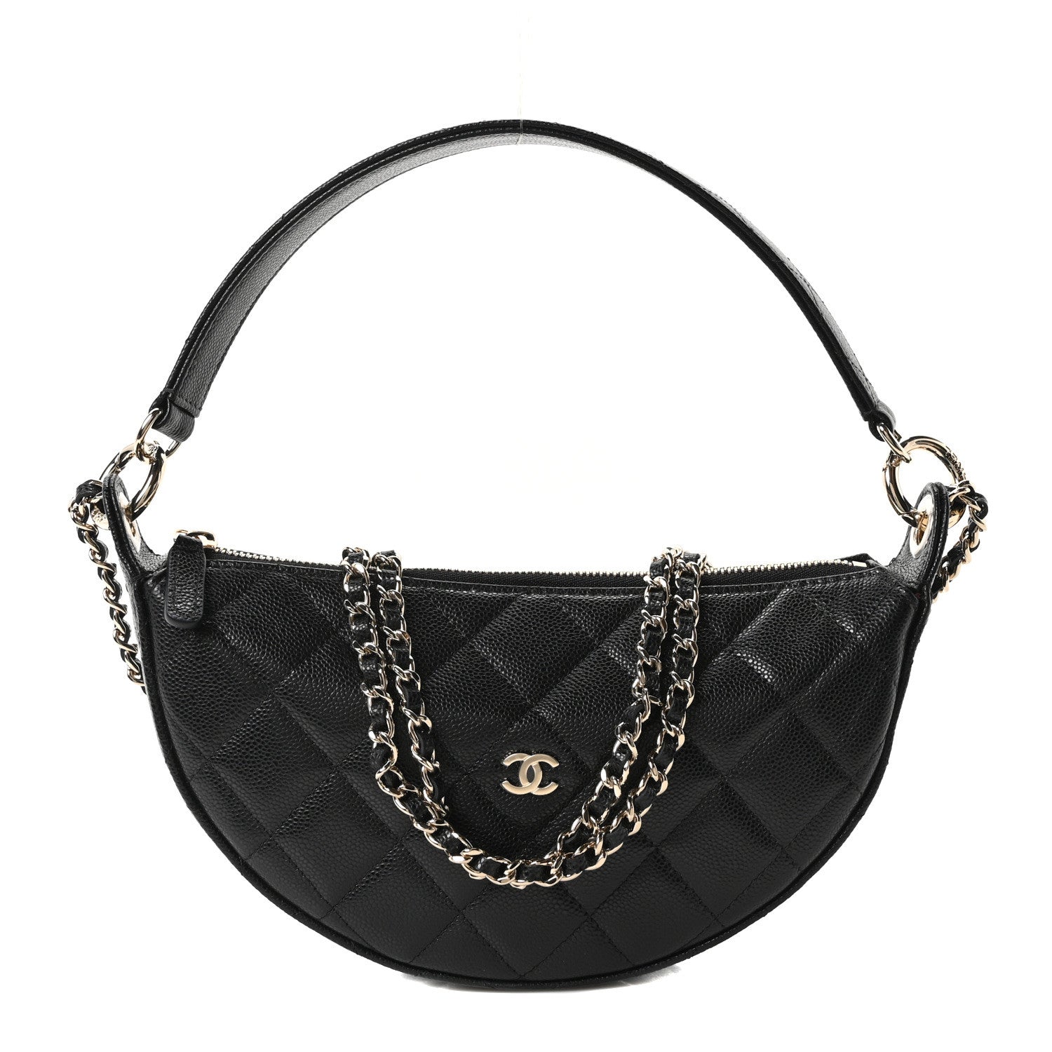 Chanel Caviar Quilted Other Shape With Chain Black
