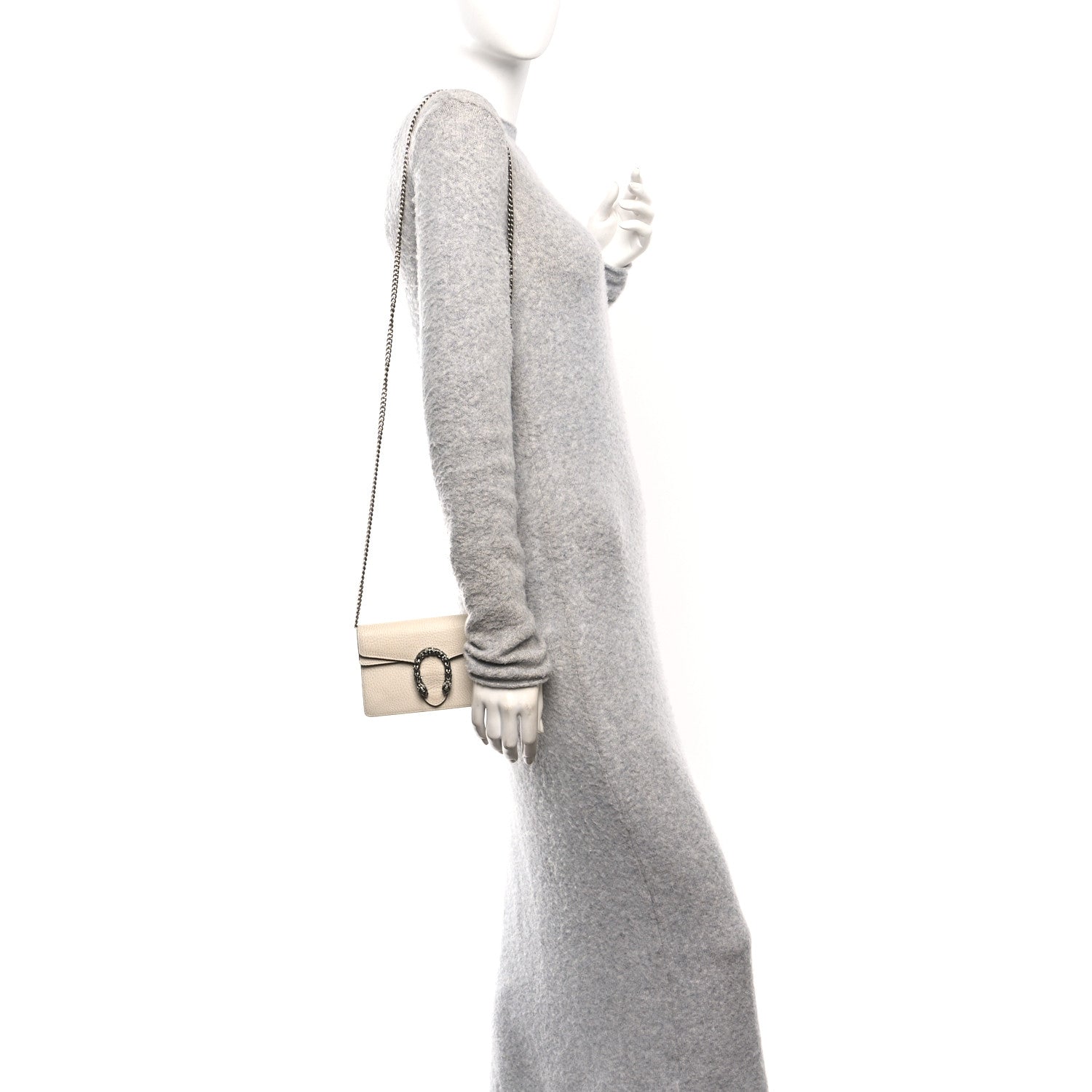 Gucci Dollar Calfskin Crystal Super Mini Dionysus Shoulder Bag Mystic White Black Diamond