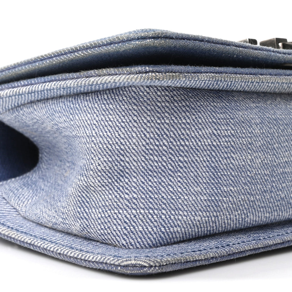 Chanel Denim Chevron Small Boy Flap Light Blue