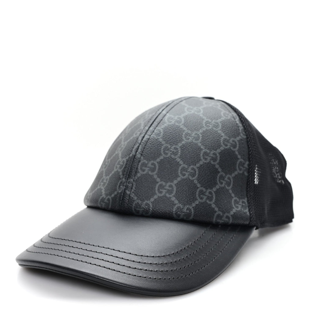 Gucci GG Supreme Monogram Baseball Hat M 58 Black