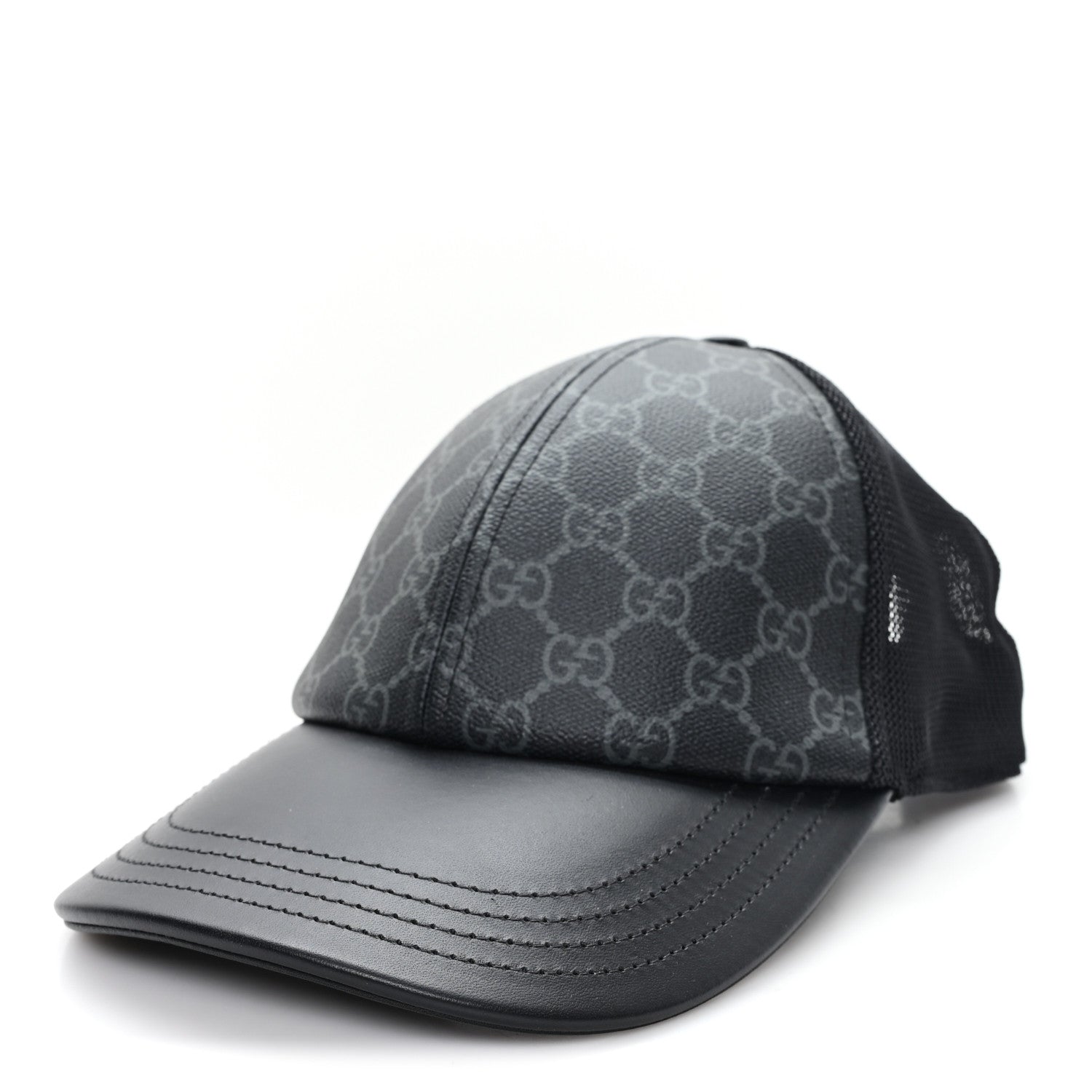 Gucci GG Supreme Monogram Baseball Hat M 58 Black