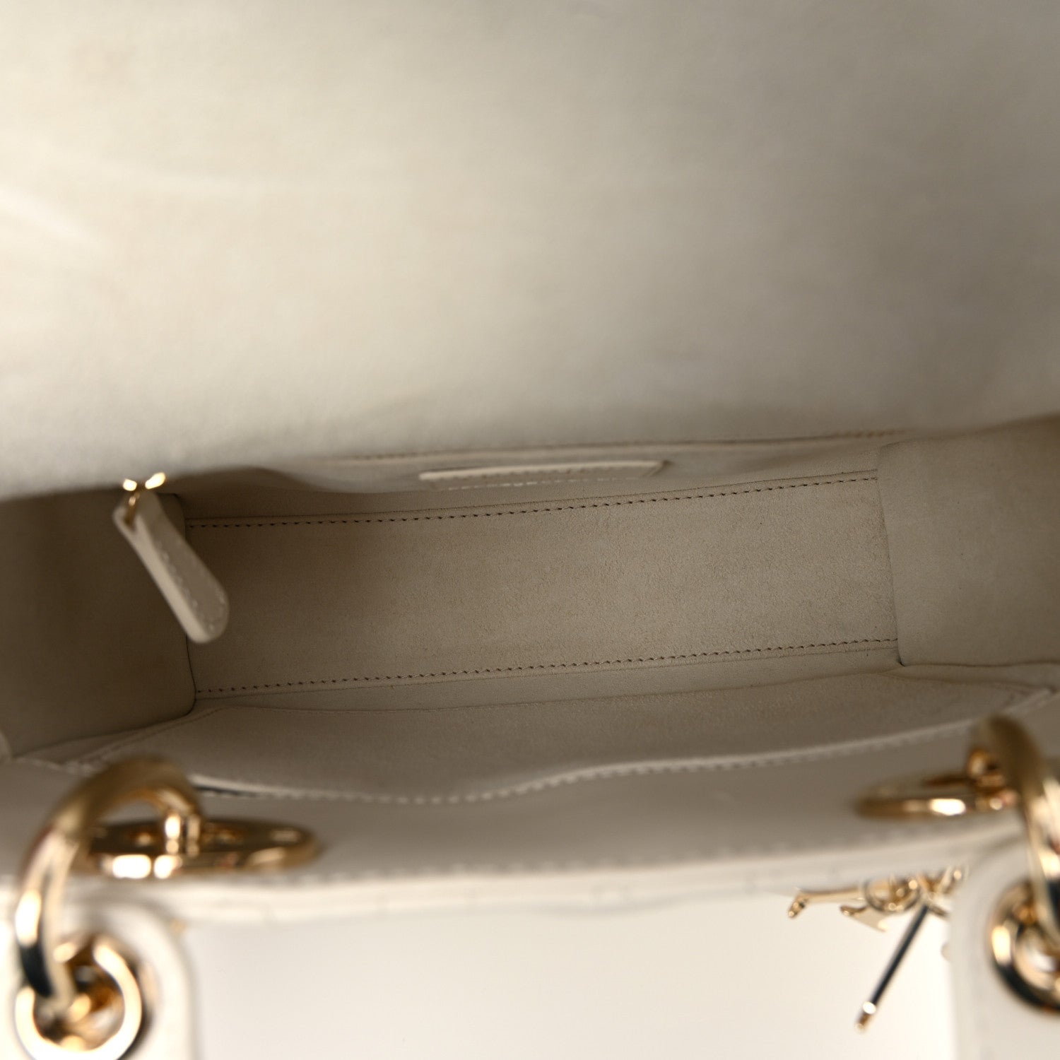 Christian Dior Lambskin Cannage Small My ABCDior Lady Dior White