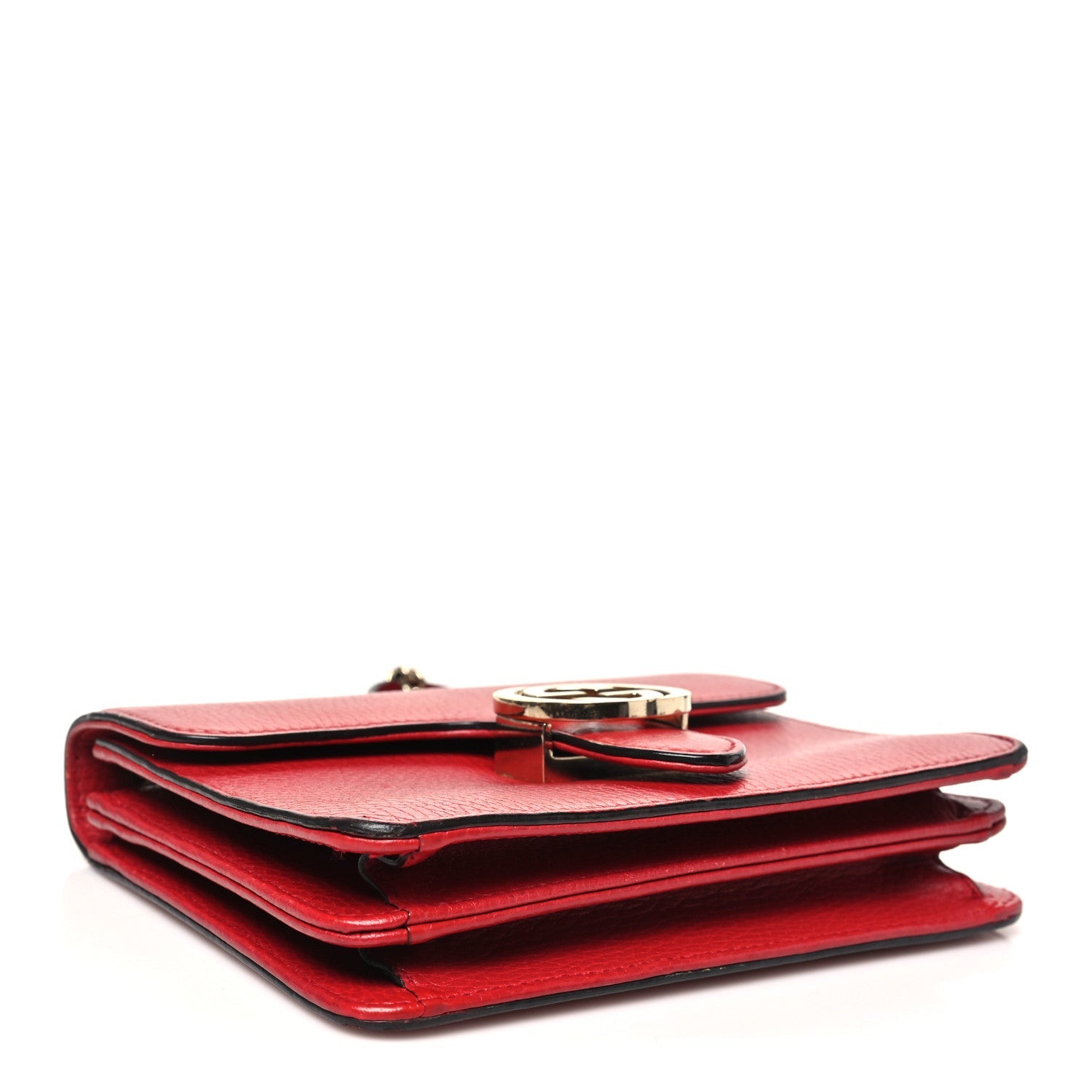 Gucci Dollar Calfskin Small Interlocking G Shoulder Bag Red