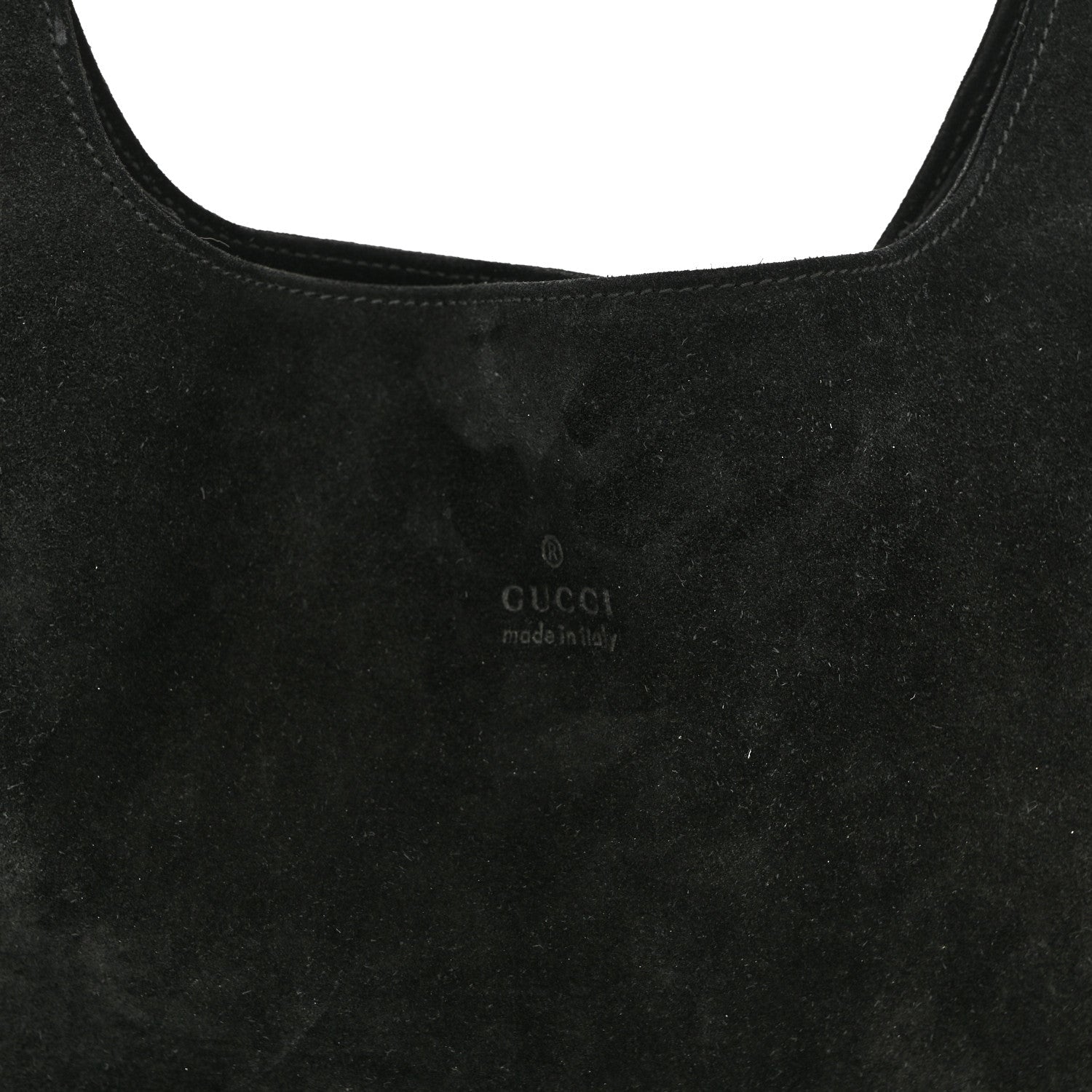 Gucci Suede Logo Shoulder Bag Black