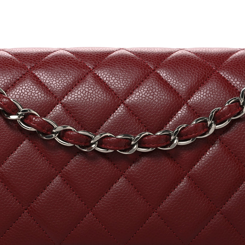 Chanel Caviar Quilted Jumbo Double Flap Burgundy