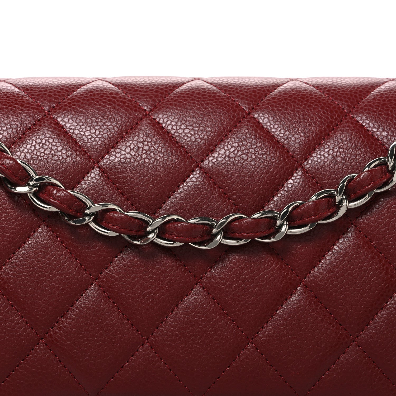 Chanel Caviar Quilted Jumbo Double Flap Burgundy