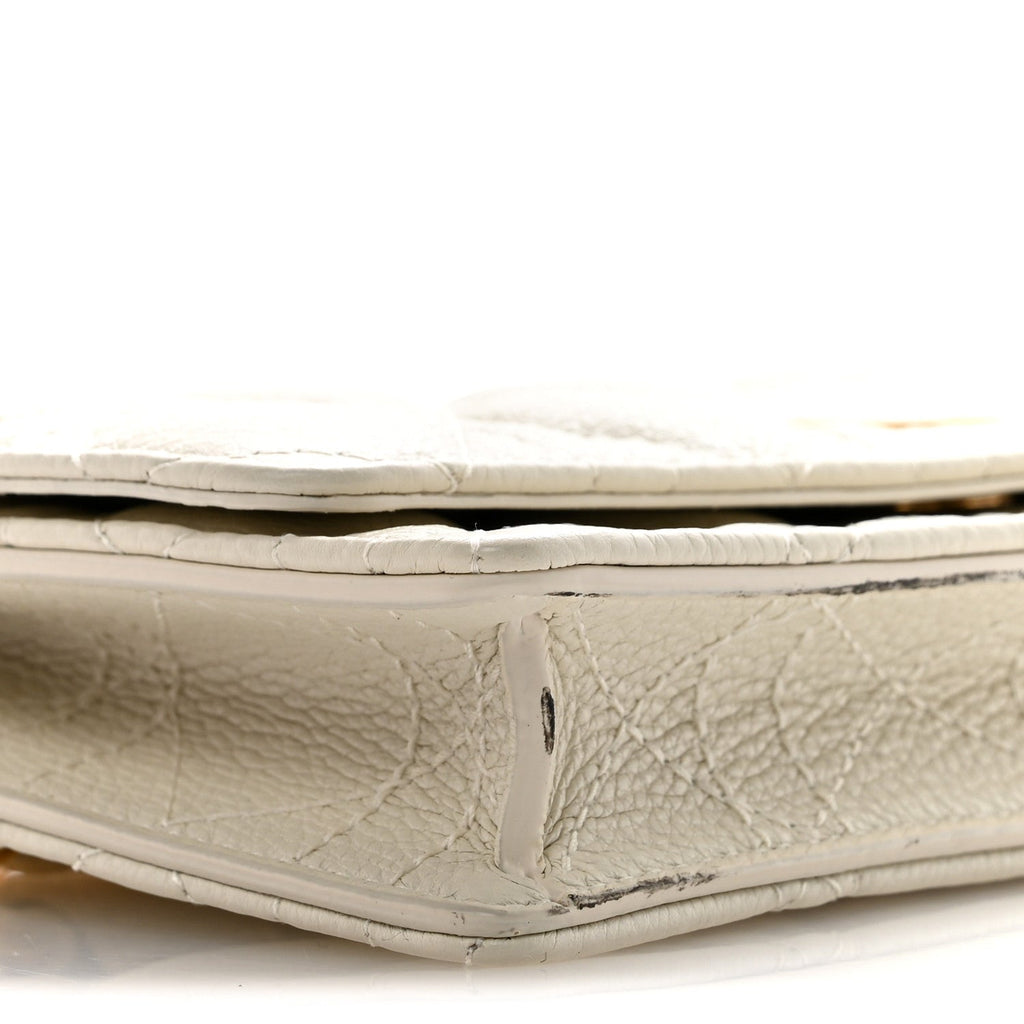 Christian Dior Supple Calfskin Caro Pouch with Chain Latte