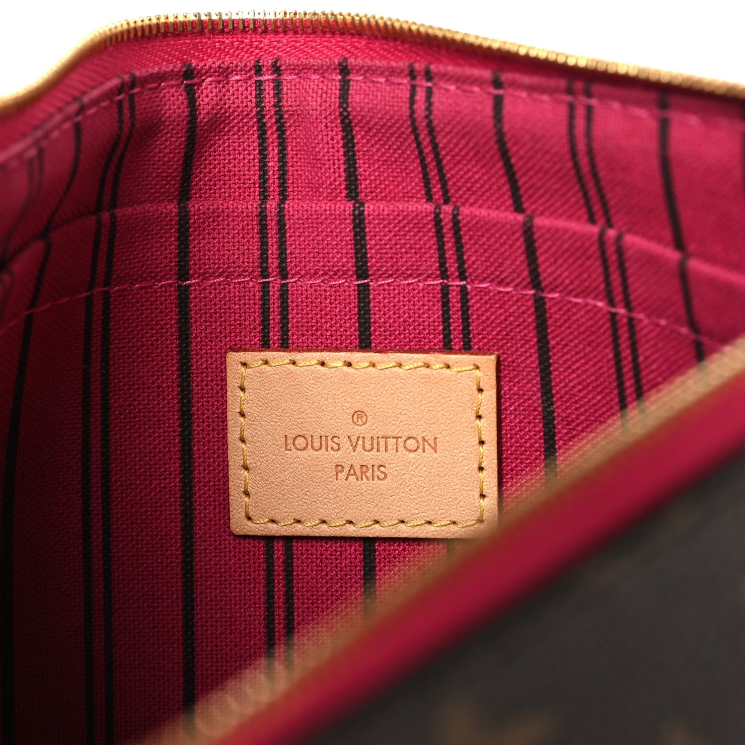 Louis Vuitton Monogram Neverfull MM GM Pochette Fuchsia