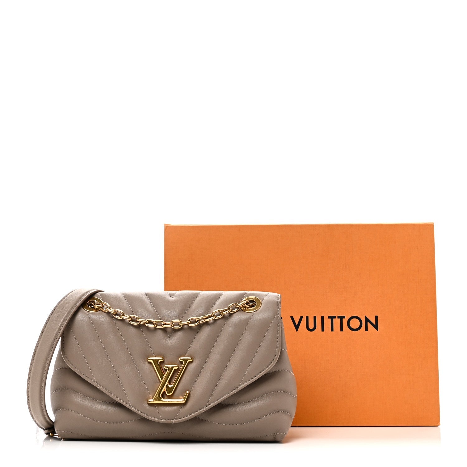 Louis Vuitton Calfskin LV New Wave Chain Bag Taupe
